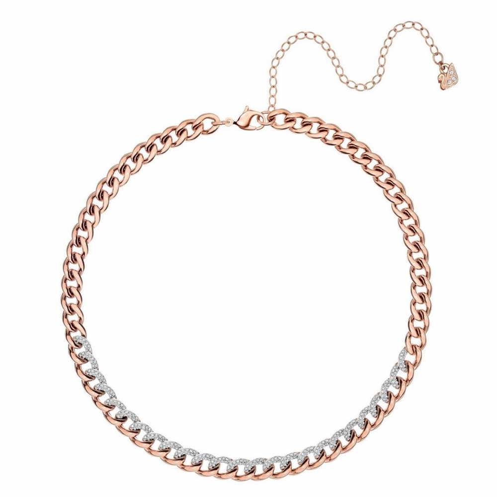 NWT : Swarovski rose gold and crystal necklace